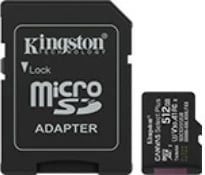 Kartelë memorie microSD Kingston Canvas Select+ G3, 512GB, me adapter SD