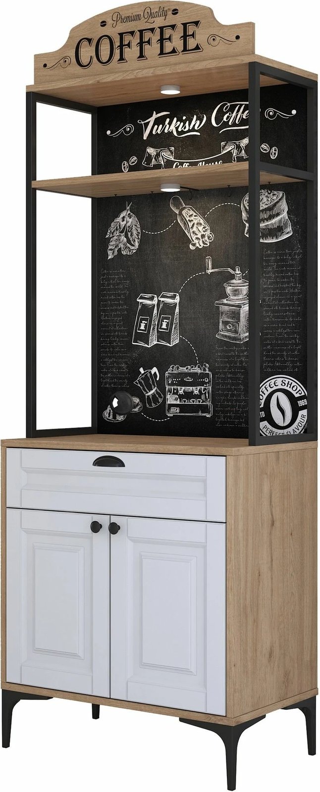 Dollap multifunksional Hanah Home, JE157 - 3123, ngjyrë arrë dhe e bardhë