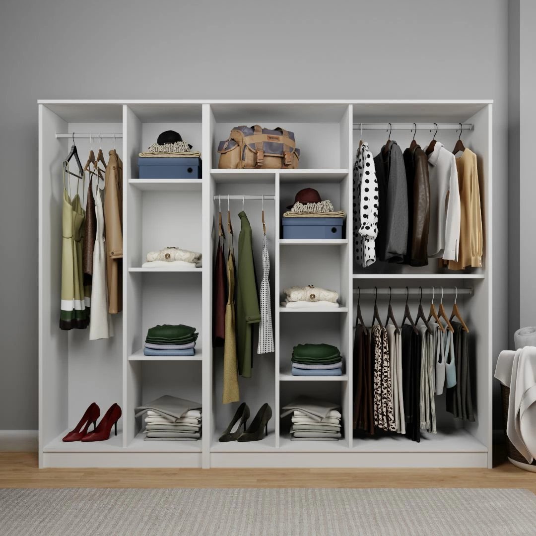 Dollap për rroba, ngjyrë e bardhë, Skye Decor Kardelen 1600-105, 220x180x51.8 cm