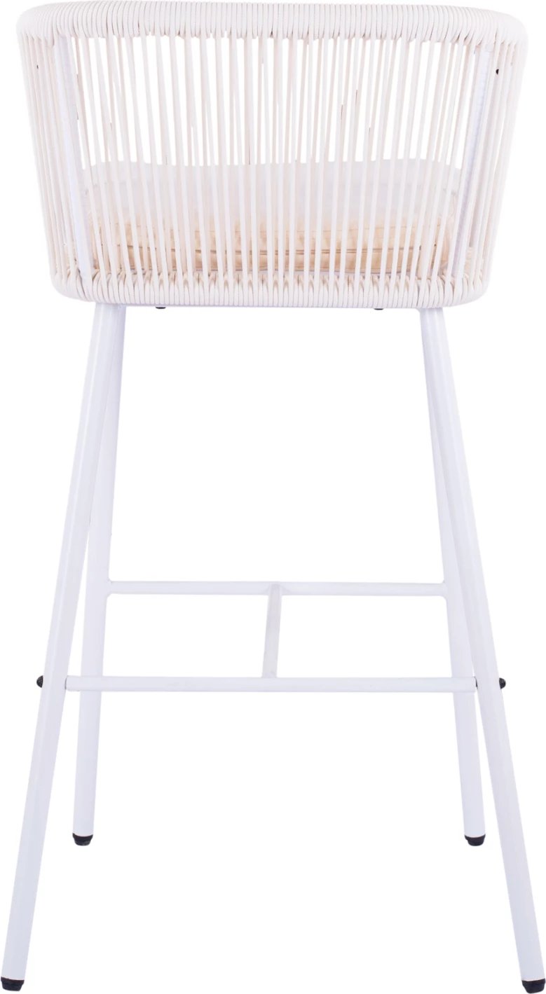 Karrige për bar me kornizë metalike dhe litar, e bardhë, FH5714.03, 46x54x101 cm