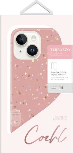 Mbështjellës UNIQ Coehl Terrazzo për iPhone 14, Rozë