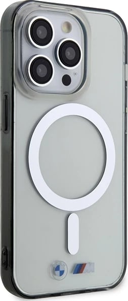 Mbështjellës BMW Silver Ring MagSafe për iPhone 14 Pro 6.1", Transparent