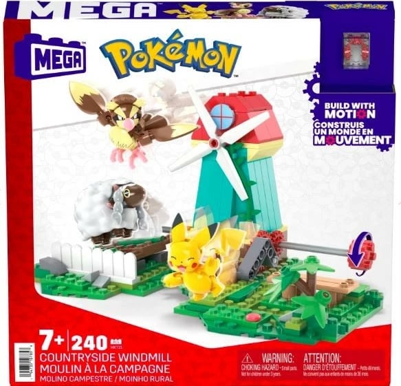 Set ndërtimi Mega Bloks Pokemon Village Windmill, 240 pjesë