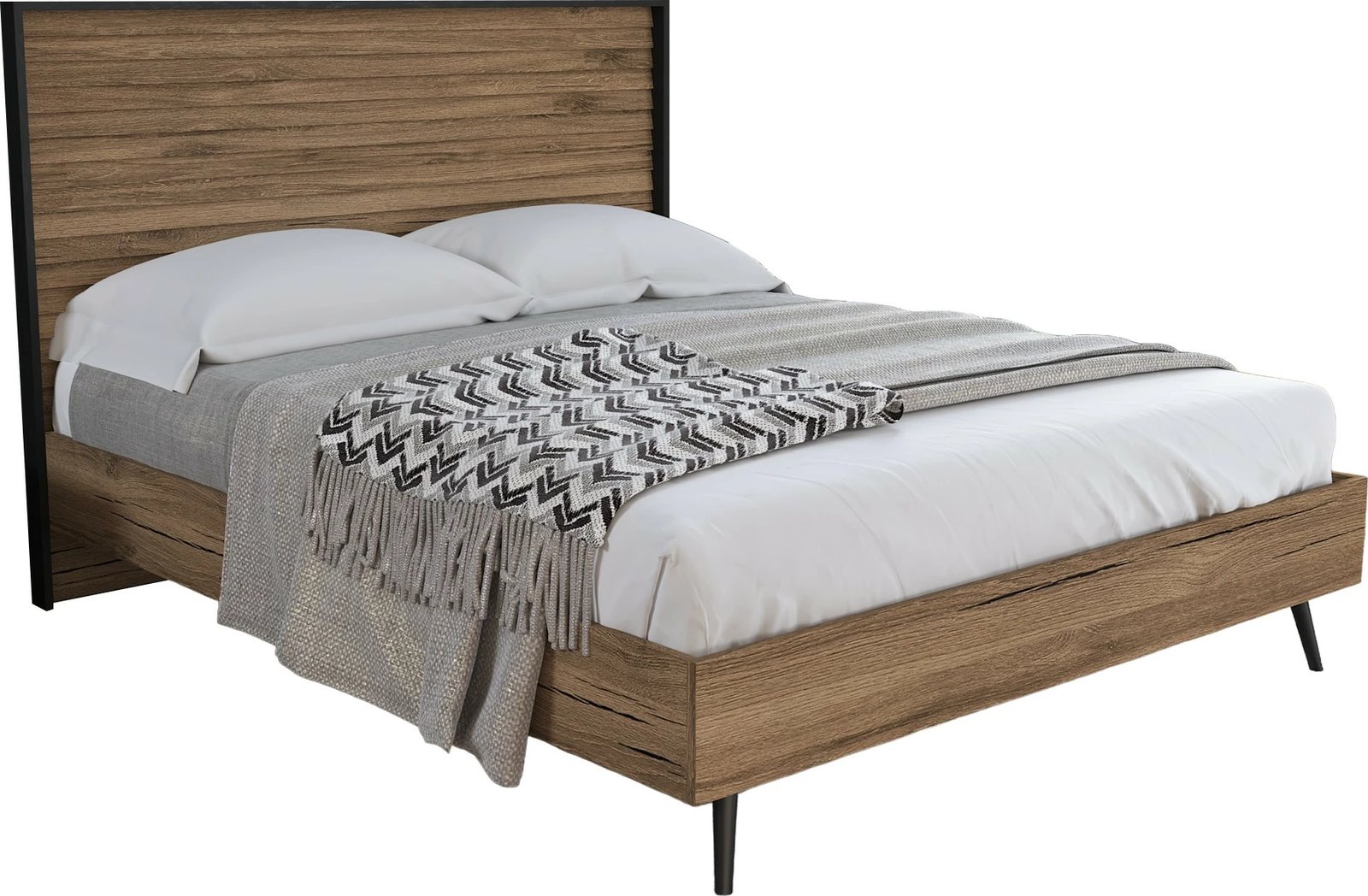 Krevat dopio, ngjyrë arre, FRN-7004