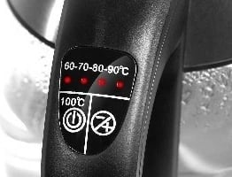 Çajnik elektrik me rregullim temperature, Lafe CEG005, 1.8 L, 2200 W, xhami, i zi/inox/transparente