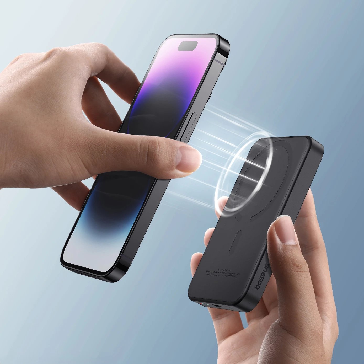 Power bank Baseus Magnetic Mini 5000mAh, 20W, USB-C, me kabllo, e zezë