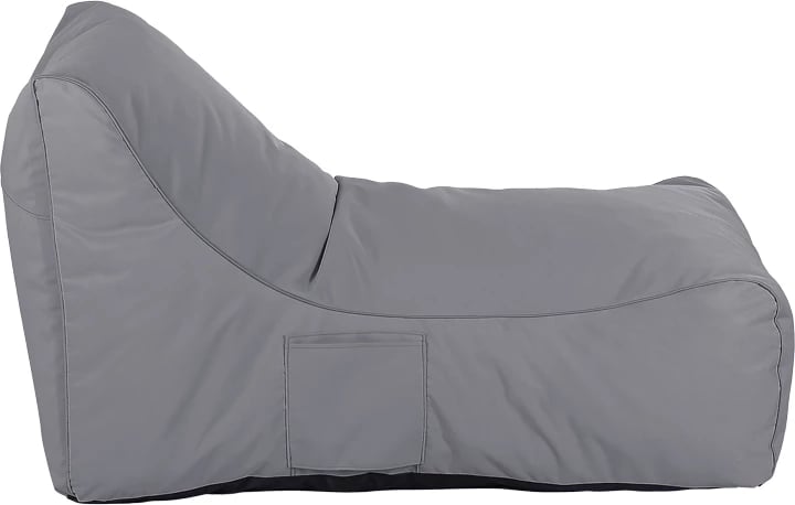 Shezlong pouf Otenda, material i papërshkueshëm nga uji, ngjyrë gri e errët, 67x110x65cm