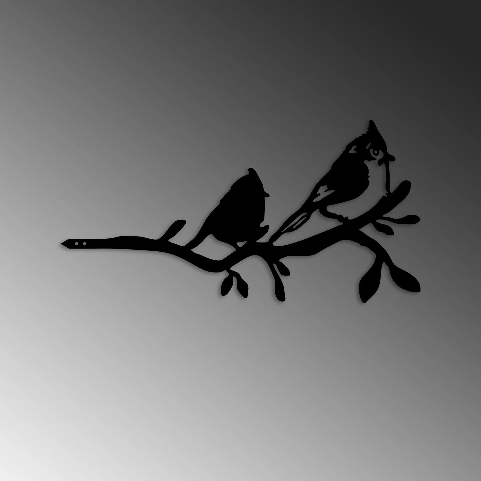 Dekor për kopsht, zogj në degë, ngjyrë e zezë, Aberto Design, 45x23cm