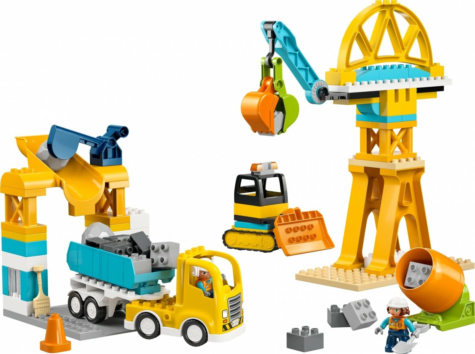 Set lodrash LEGO DUPLO 10476 Kantier ndërtimi me automjete 3-në-1, 84 copë, 3+
