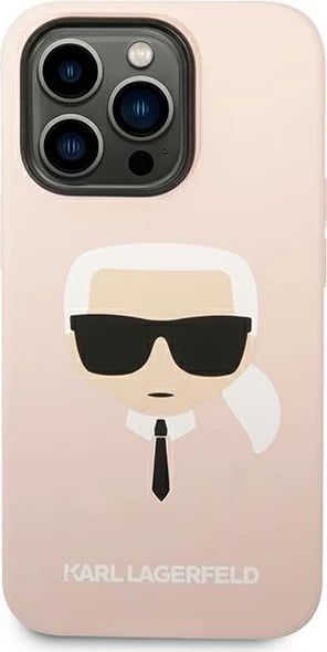 Mbështjellës Karl Lagerfeld KLHCP14LSLKHLP për iPhone 14 Pro 6.1", silikon, rozë