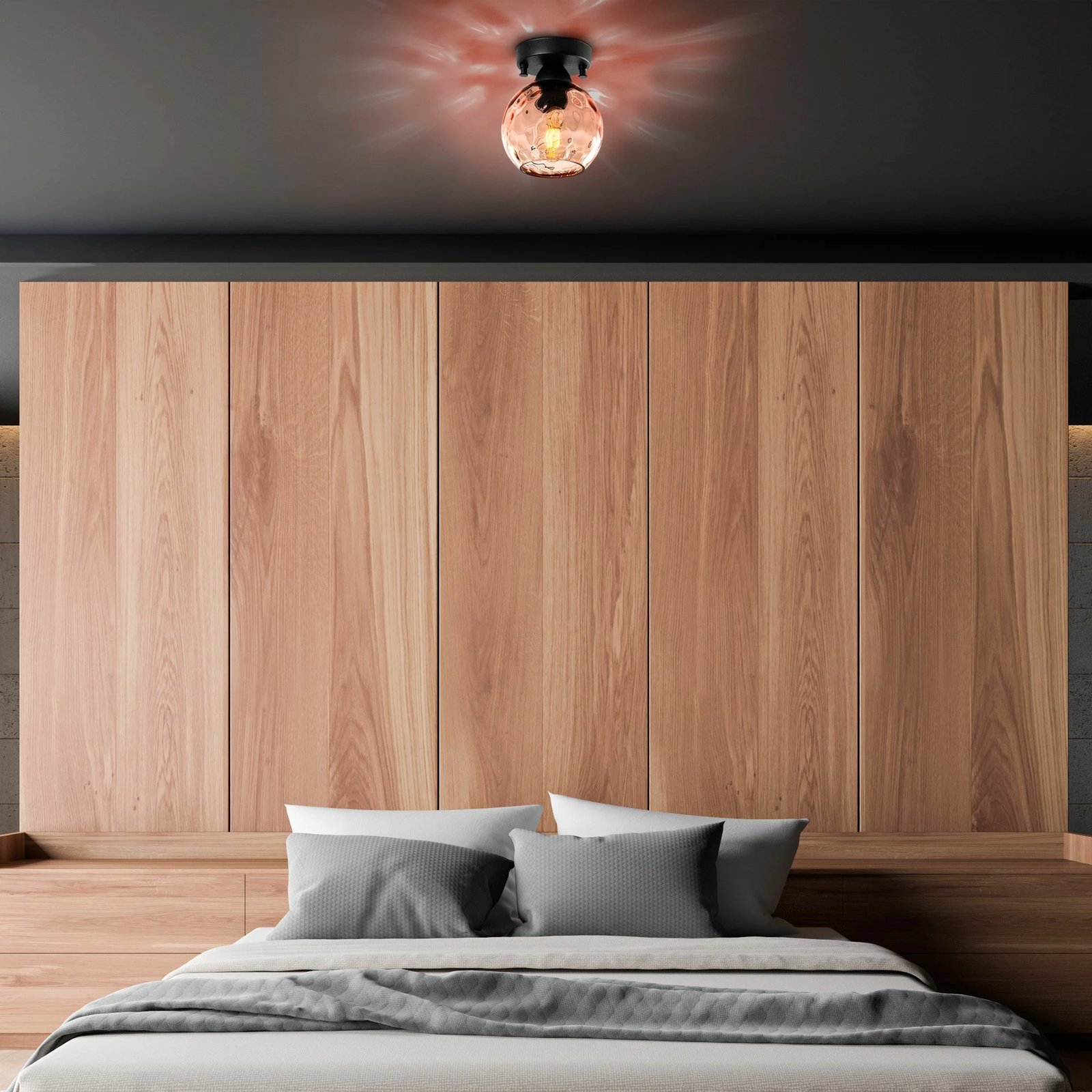 Llambë tavani Opviq, Benek - 15 - 14373, rozë dhe e zezë