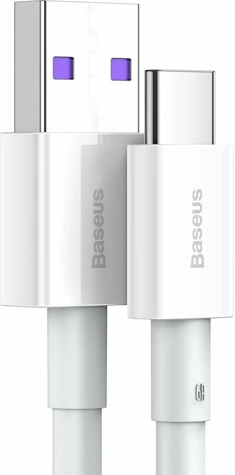 Kabllo karikimi dhe të dhënash Baseus Superior CATYS-02, USB-A në USB-C, 1m, 66W, Bardhë