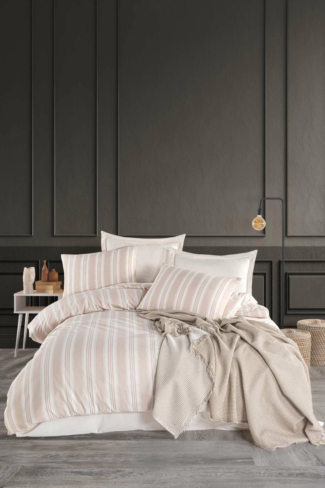 Set mbulesë për jorgan king size, L'essentiel, Soft Line, bezhë