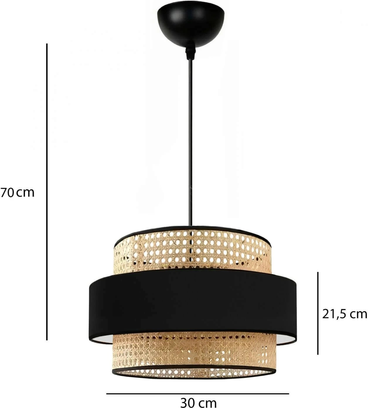 Llambë tavani Opviq, kapak ratan, e zezë/bezhë, 241490