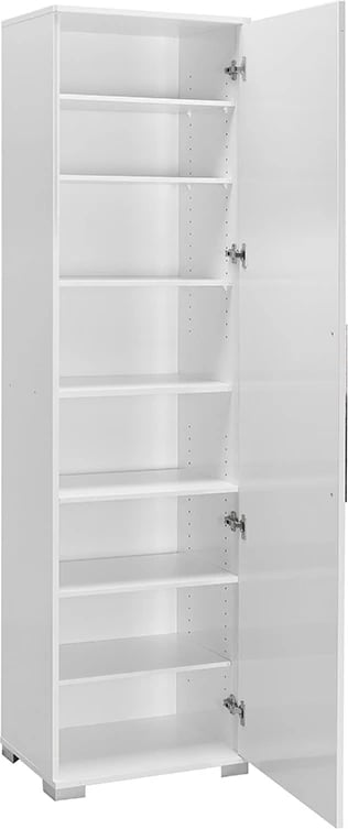 Kabinet-kolonë Diamond1, ngjyrë e bardhë me shkëlqim, 50x35x187cm