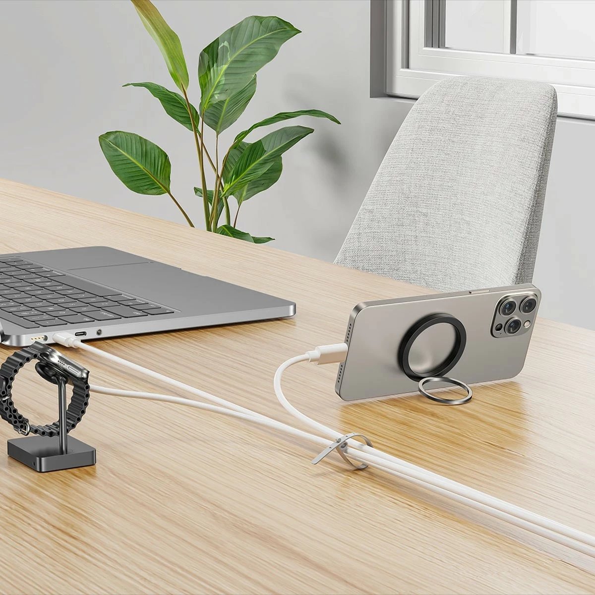 Set rripa silikoni për kabllo Unitek, 5 copë, të zi/gri