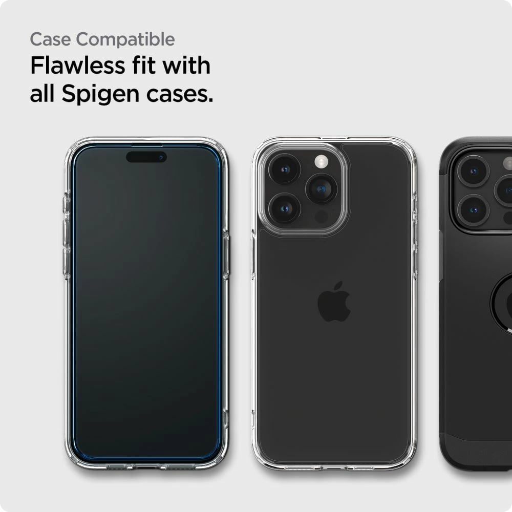 Xham mbrojtës Spigen Glass tR AlignMaster, për iPhone 15 Pro Max, 2 copë, Zi