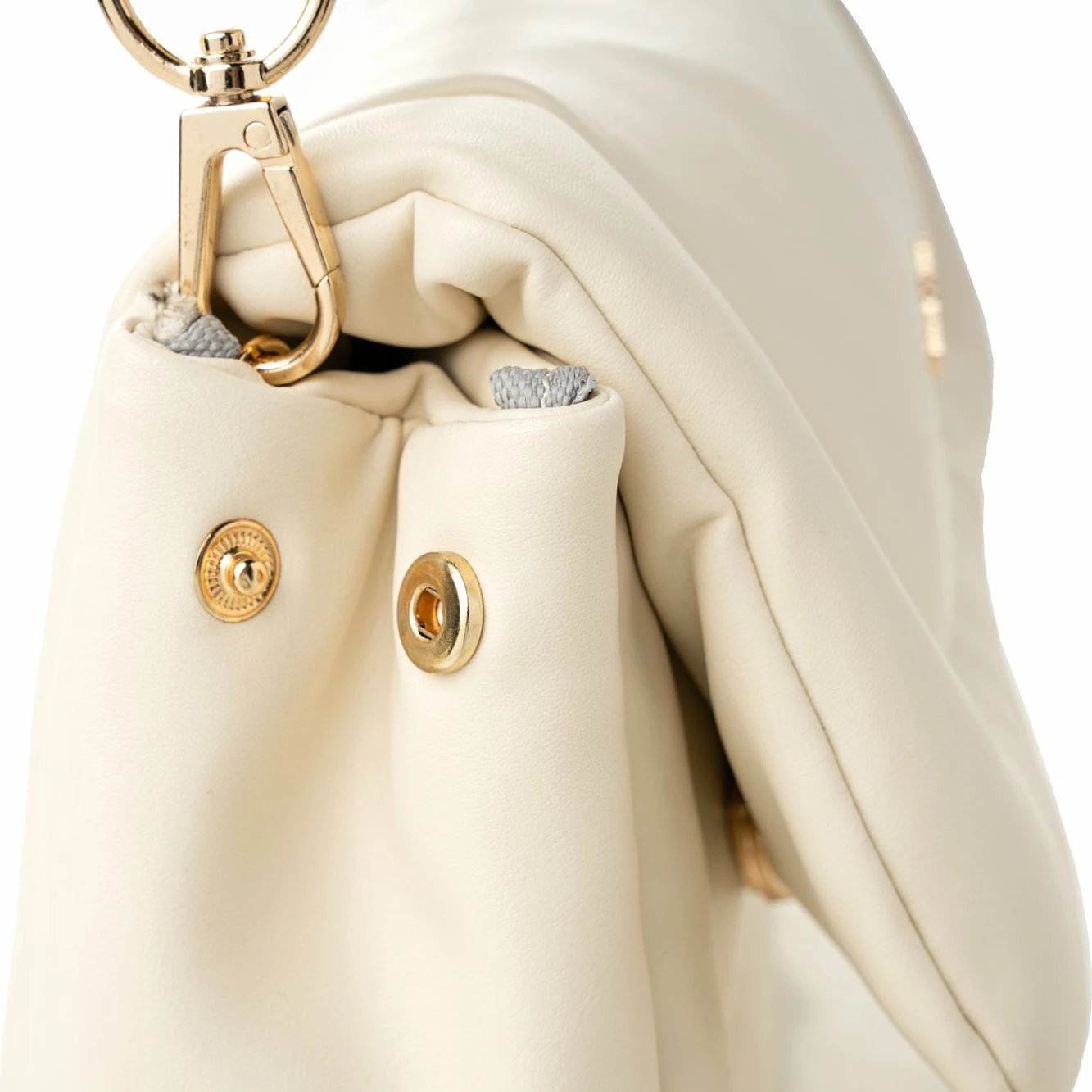 Çantë shpatull për femra, ngjyrë krem, Genoa