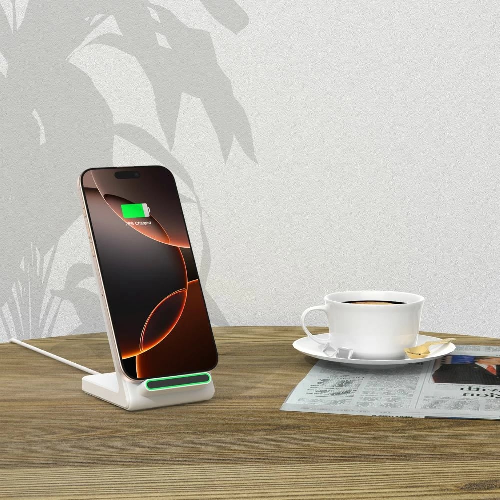 Karikues wireless Tech-Protect QI15W-A40, 15W, i bardhë
