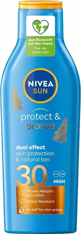 Krem për diell për femra Nivea Sun Protect & Bronze Tan Activating SPF30, 200ml Krem për diell për femra Nivea Sun Protect & Bronze Tan Activating SPF30, 200ml
