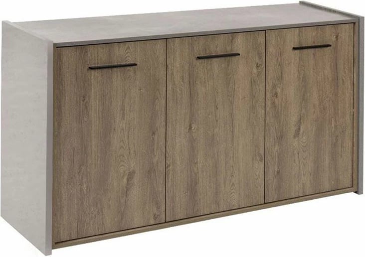 Komodë anësore BONDI 2, ngjyrë sonoma e errët dhe çimento, 160x45x85