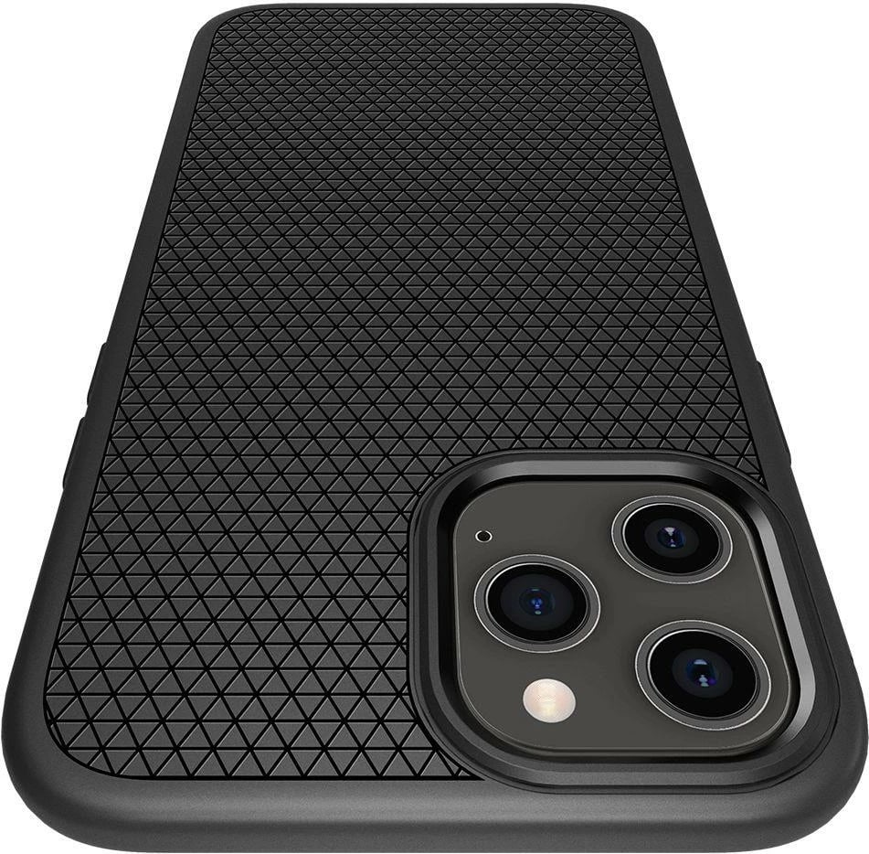 Mbështjellës Spigen Liquid Air për iPhone 12 / iPhone 12 Pro, Mat Zi