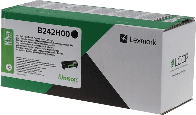 Toner Lexmark B242H00 rendiment deri 6000 faqe, e zezë