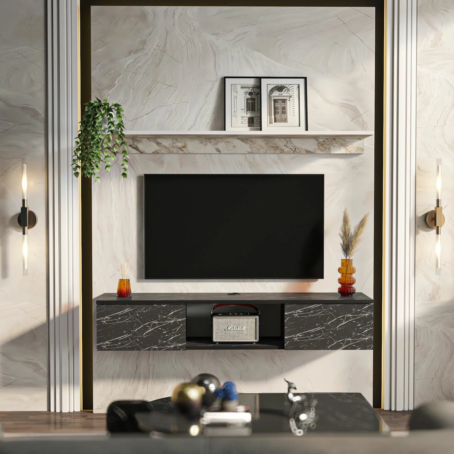 Komodë TV Skye Decor, Elia - Ephesus, e bardhë v2