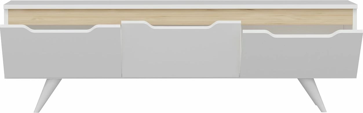 Komodë TV Hanah Home, Prag, e bardhë dhe lis