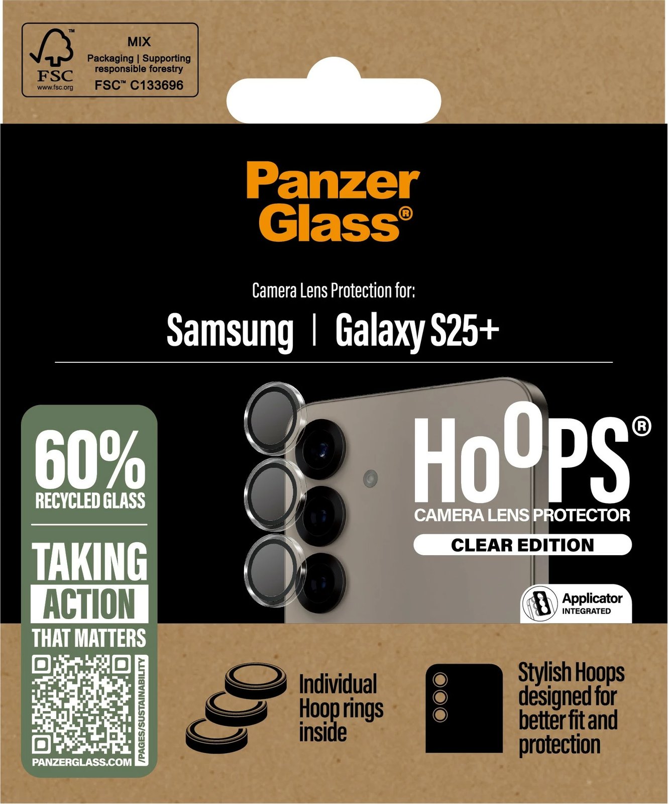 Mbrojtës lente PanzerGlass për Samsung Galaxy S25 Plus, transparent