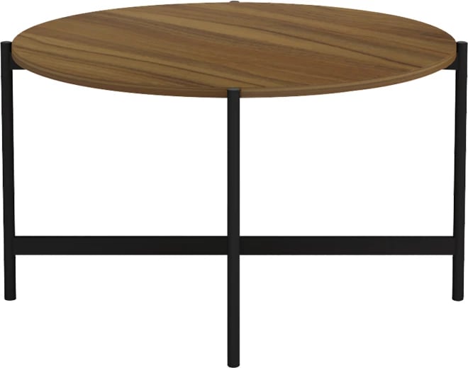 Tavolinë kafeje Aisle melamine, ngjyrë arre e zezë, D80x45cm