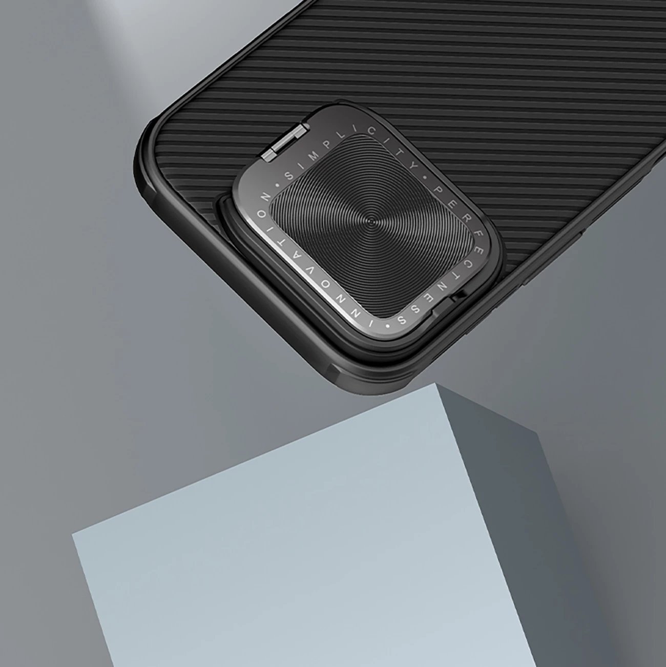 Mbështjellës Nillkin CamShield Prop Case për iPhone 16 Pro Max, me kapak kamere dhe mbajtëse, i zi