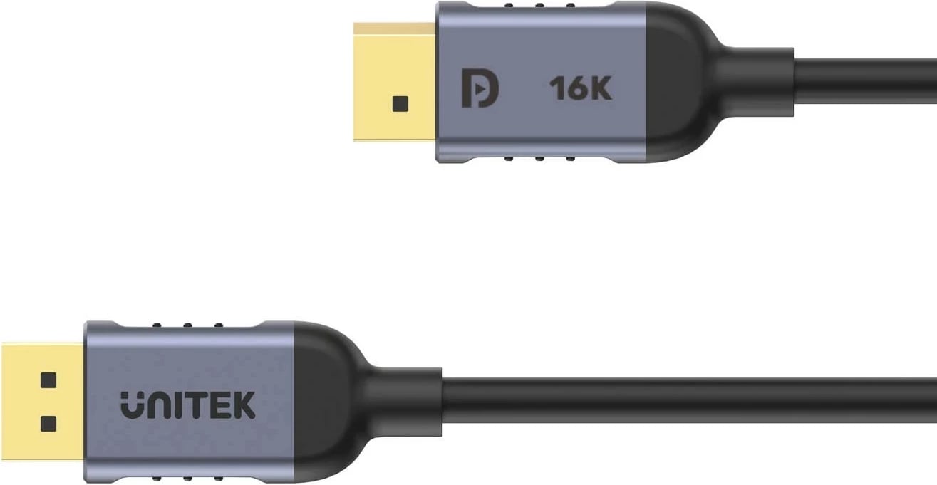 Kabëll DisplayPort Unitek 2.1 8K@120Hz 2m, ngjyrë zi-gri