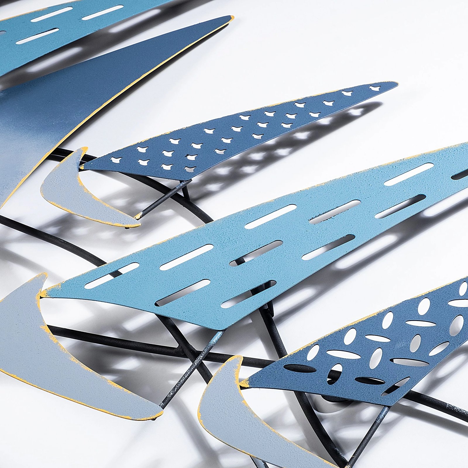 Aksesor dekorativ metalik për mur, Wallity Uskuna 3, shumëngjyrësh, 51x120cm