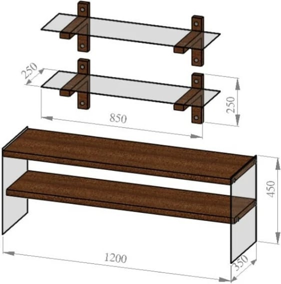 Set TV njësie Skye Decor, ngjyrë arre, TV102