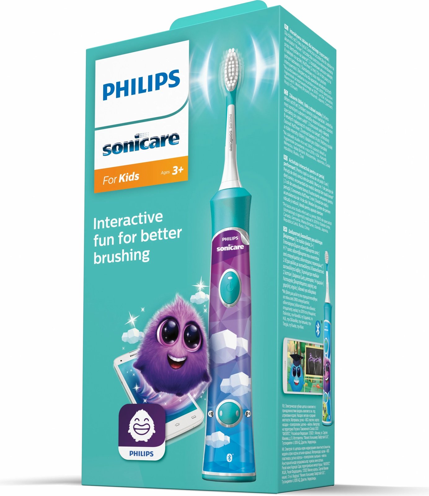 Furçë dhëmbësh elektrike Philips Sonicare për fëmijë HX6322/04, Bluetooth, Blu