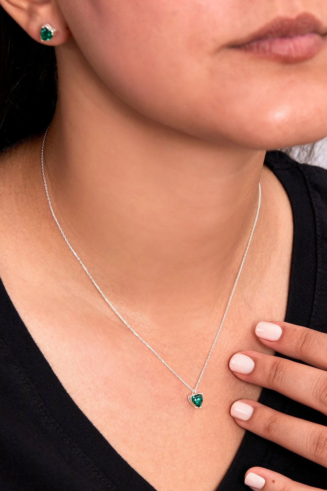 Set varëse dhe vathë argjendi, Elika Silver, ELKAB92246, ngjyrë e gjelbër