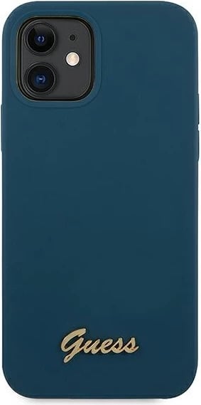 Mbështjellës Guess GUHCP12SLSLMGBL për iPhone 12 mini 5.4", silikon, blu Mbështjellës Guess GUHCP12SLSLMGBL për iPhone 12 mini 5.4", silikon, blu