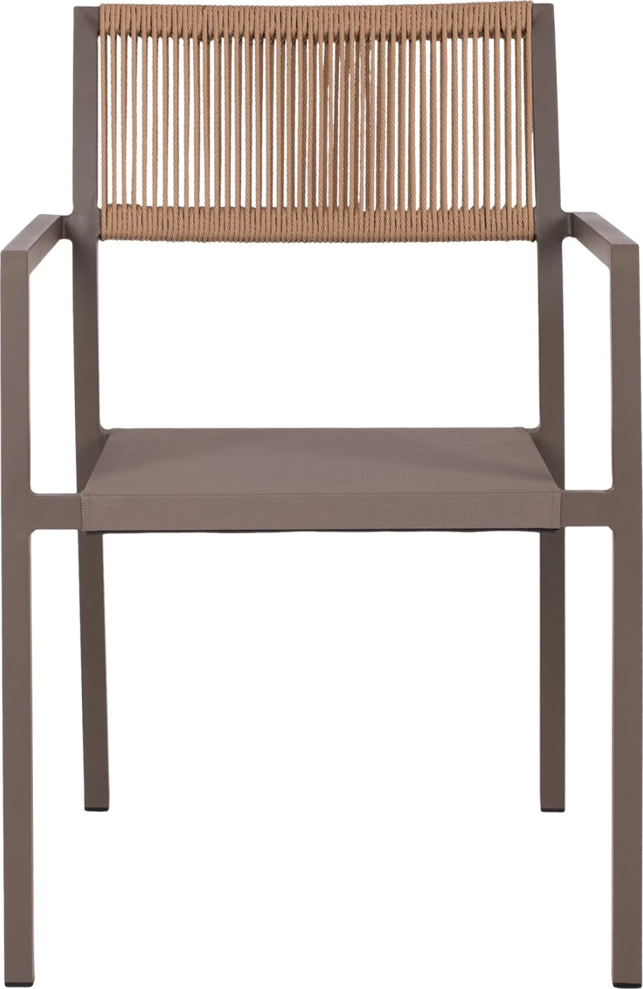 Karrige profesionale alumini, ngjyrë shampanje, me shpinë PE rattan, FH5893.03, 55.5x58.5x83 cm