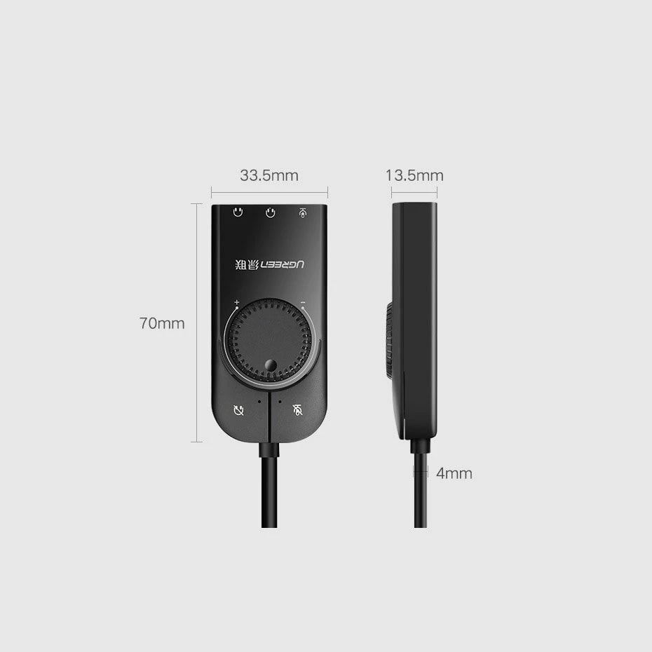 Adapter zanor i jashtëm Ugreen 40964, USB-A, 3.5 mm mini jack, 15 cm, Zi