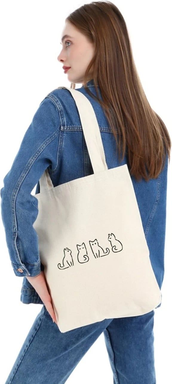 Torbë tote Zoozie Bags, krem, 35x40x8cm