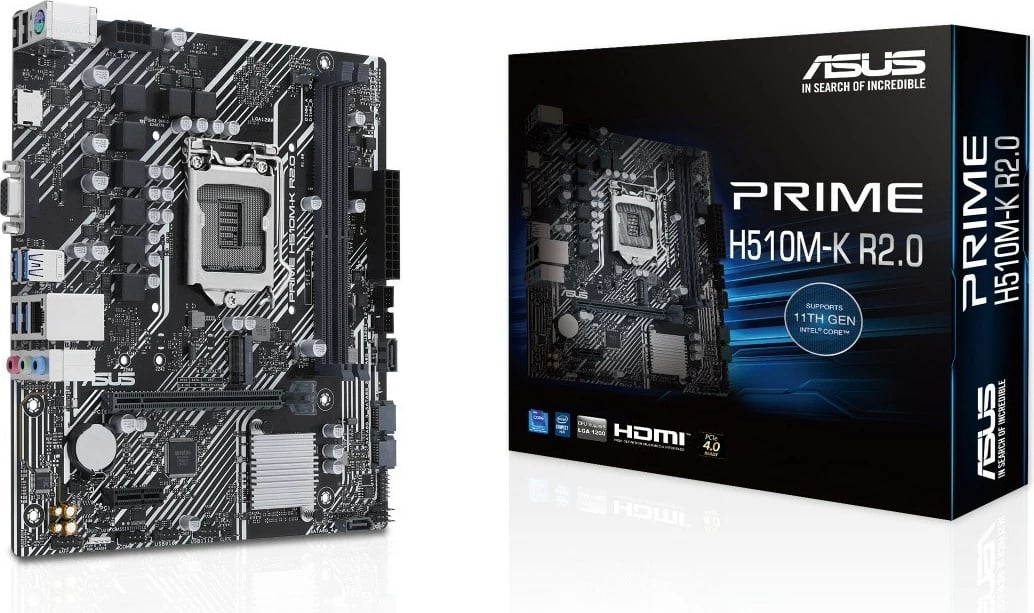 Pllakë amë Asus PRIME H510M-K R2.0, micro ATX, LGA1200, 2 DDR4, HDMI, e zezë