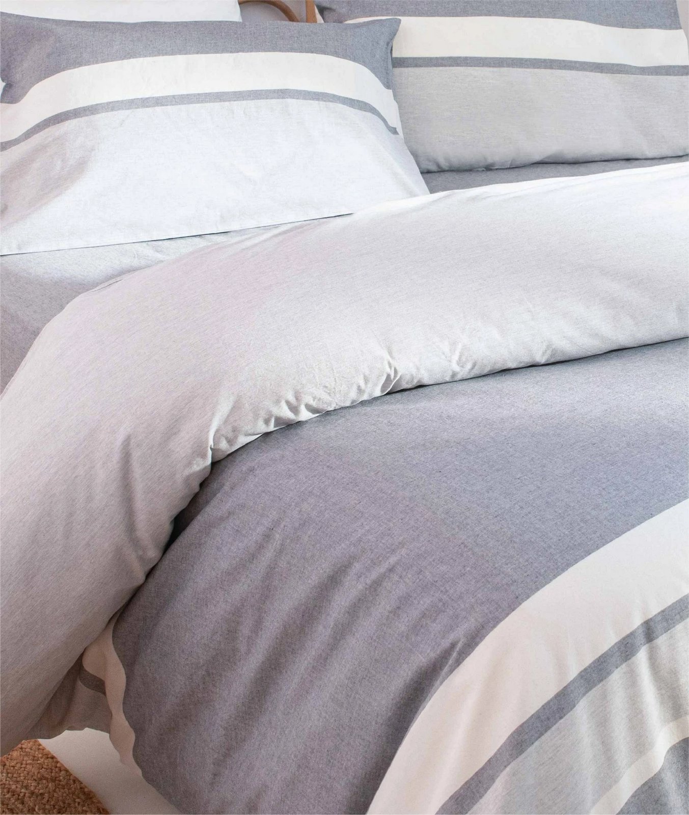 Set mbulesë për jorgan dopio, L'essentiel, Viento, anthracite