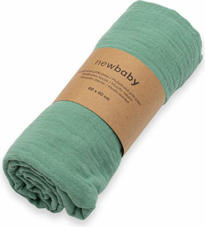 Batanije muslin, New Baby, 60x60 cm, pambuk organik, jeshile