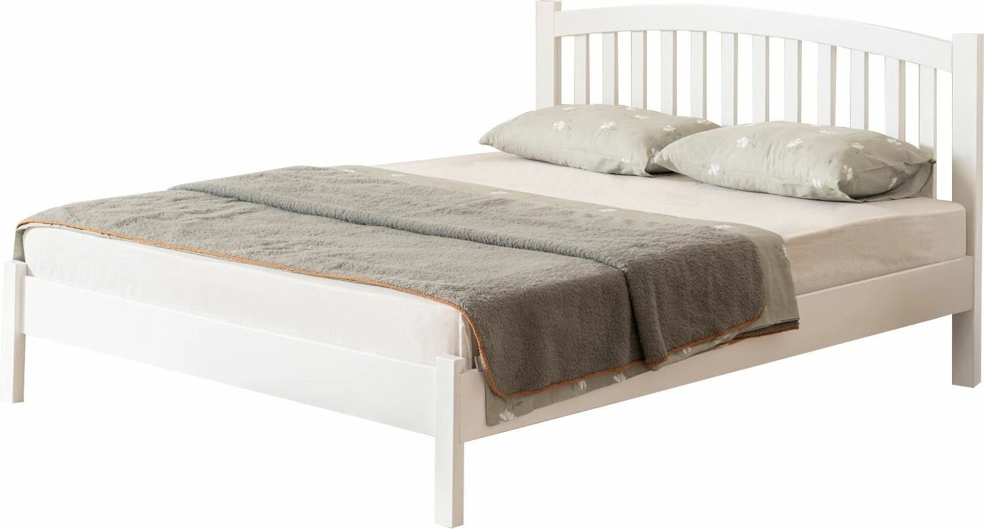 Krevat dopio, MDF i lyer me llak, ngjyrë e bardhë, Skye Decor, 160x200cm