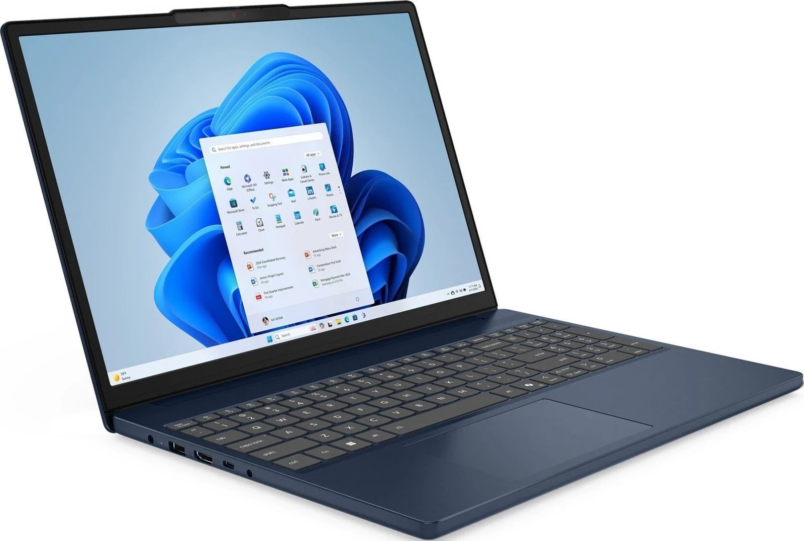 Laptop Lenovo IdeaPad Slim 5 15ARP10, AMD Ryzen 5 7533HS, 15.3", 16 GB RAM, 512 GB SSD, Cosmic Blue
