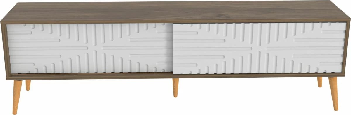 Komodë TV Skye Decor, ngjyrë arre dhe e bardhë