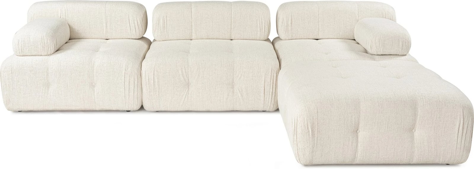 Kënd-sofë Doblo 3 vendëshe me pouffe, krem, Atelier del Sofa