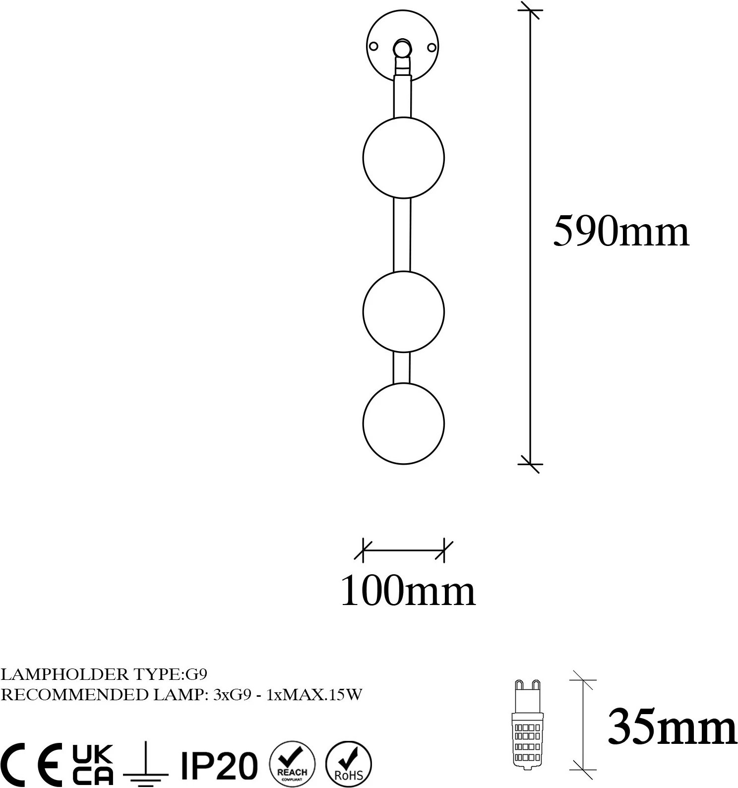 Llambë muri Opviq, Domino - 11045, ngjyrë ari e shndritshme