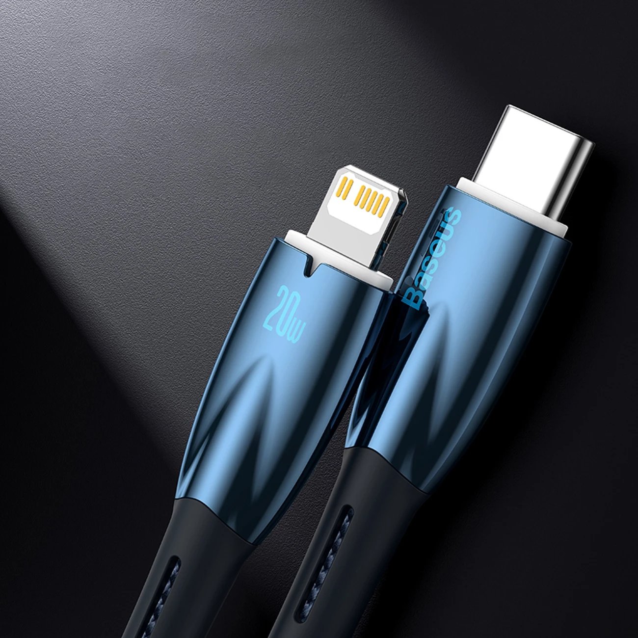 Kabllo karikimi e shpejtë Baseus Glimmer Series USB-C, 2m, 100W, 480Mbps, e zezë Kabllo karikimi e shpejtë Baseus Glimmer Series USB-C, 2m, 100W, 480Mbps, e zezë